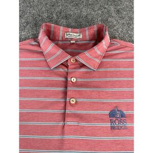 Peter Millar Summer Comfort Polo Shirt Mens XL Pink Ross Bridge Golf Trent Jones